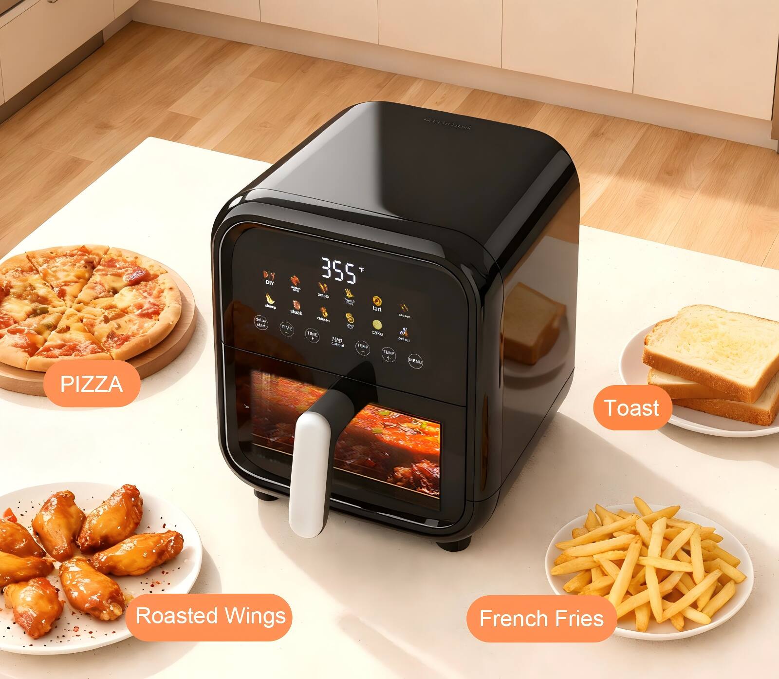 02nd .... PIZZA DY DEY 355 1 - P d - tan - - S - - - - sart - - - - 1 i . EN Toast Roasted Wings French Fries