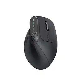 PRIMEPLUS - Wireless Vertical Mouse With Function Adjustment Knob 8 Buttons Rechargeable Ergonomic Mice for Win/IOS/Android - Wireless - Black