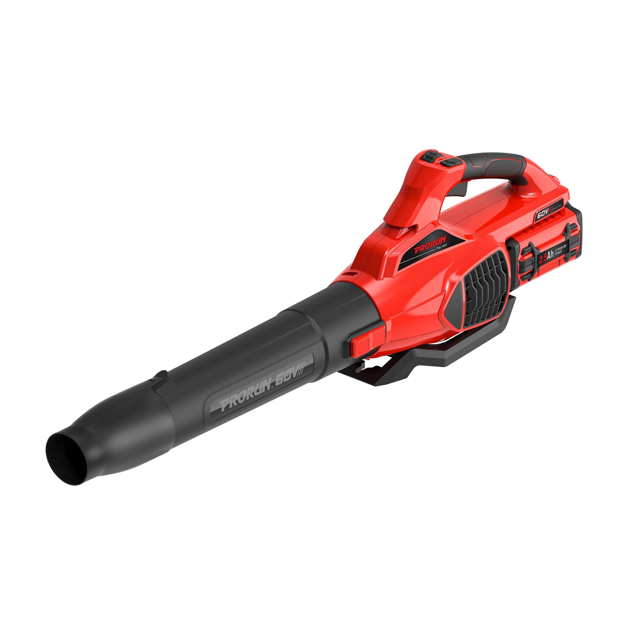 PRORUN - 60V 680 CFM 190 MPH Cordless Handheld Leaf Blower with 2.5 Ah Battery and Charger - Red