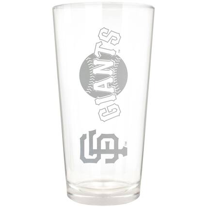 Front. Great American Products - San Francisco Giants Etched 16oz. Vertical Rally Cry Pint Glass - Multicolor.