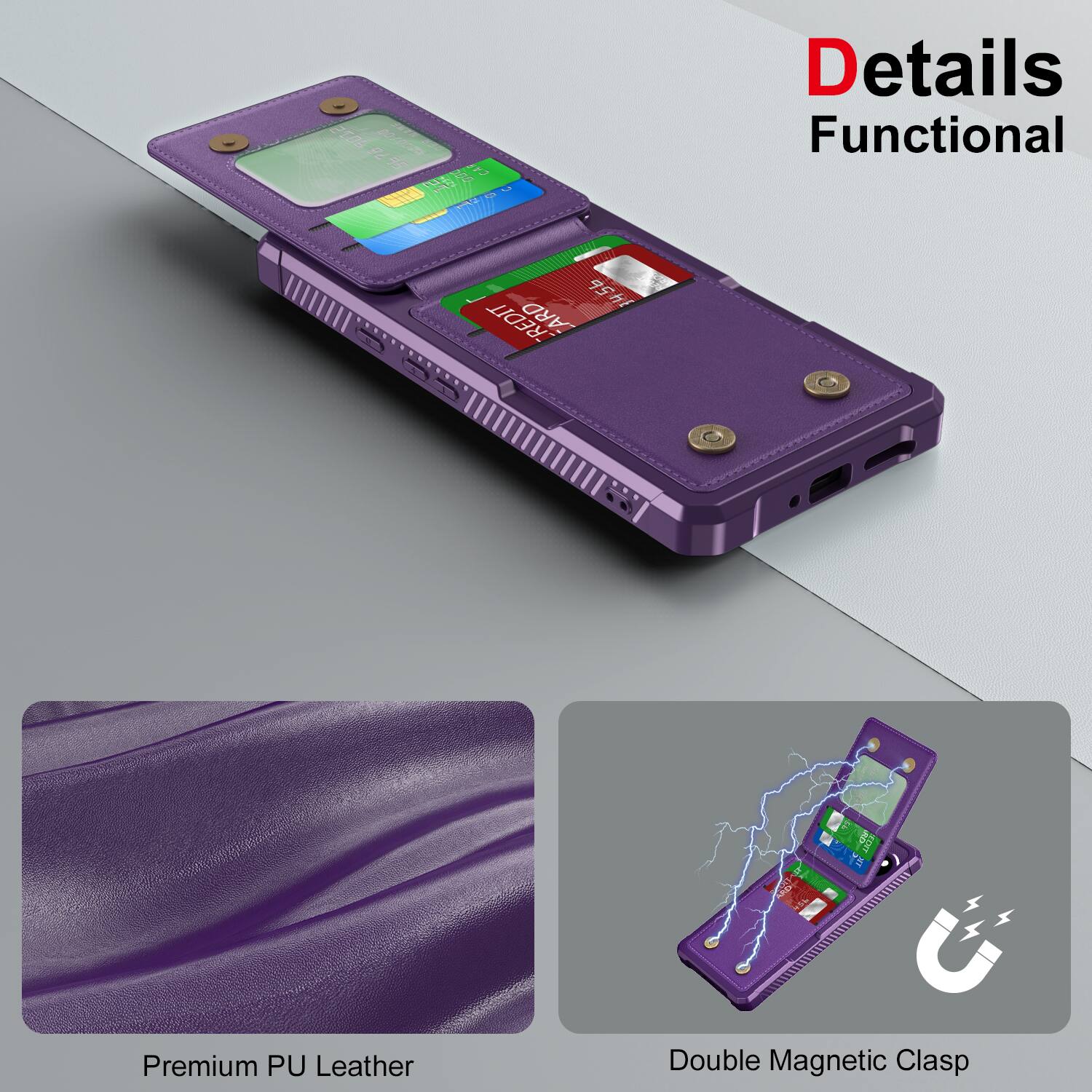 2106 2506455 A2 9455 PL  
Details Functional  
1456 95 hl REDIT ARD  
Premium PU Leather Double Magnetic Clasp
