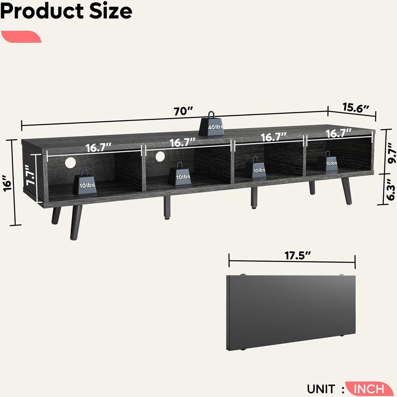 Best Buy: Bestier Mid-Century Modern TV Stand for TVs up to