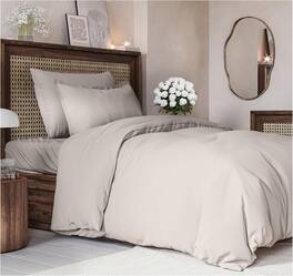 CGK Linens - Luxury Soft Premium Duvet Cover Set - Zipper Closure & Matching Pillow Shams - Twin - Light Gray