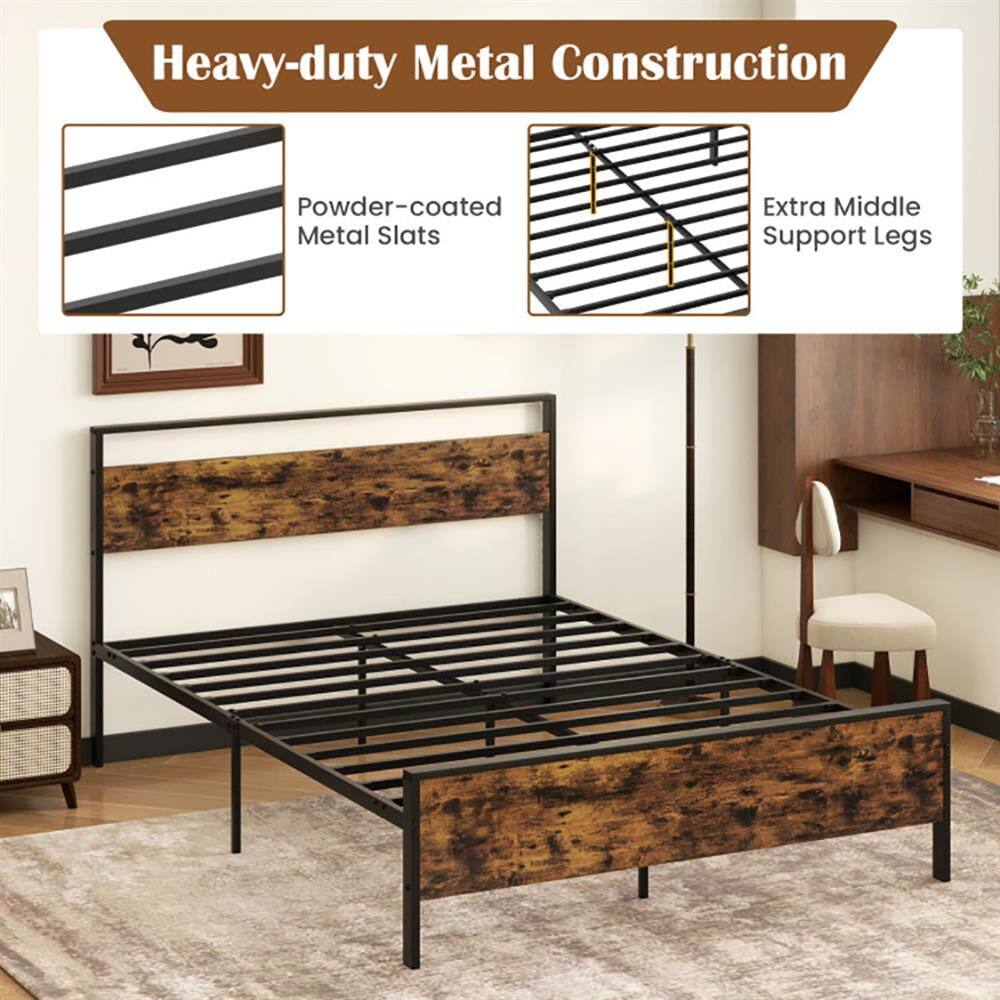 Heavy-duty Metal Construction

- Powder-coated Metal Slats
- Extra Middle Support Legs