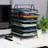 Alt View Zoom 11. Mind Reader - 6-Tier Paper Tray, Desktop Organizer, File Storage, Office, Metal Mesh, 11.75"L x 13.75"W x 18"H - Black.