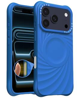 Ornarto - Vortuxe for iPhone 17 Pro Max Case 6.9",Compatible with MagSafe,Sleek Liquid Silicone Phone Cover - Azure