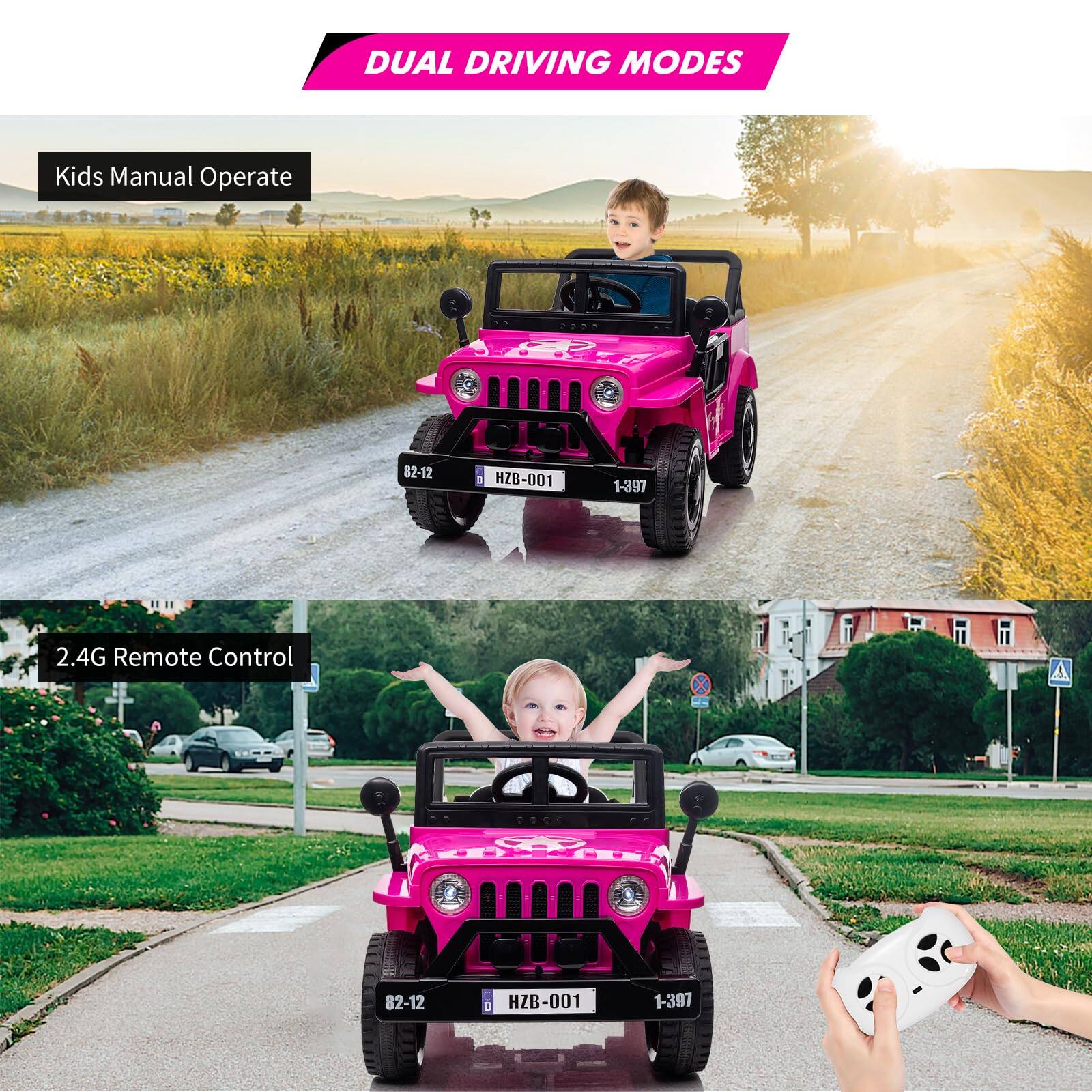 DUAL DRIVING MODES

Kids Manual Operate

2.4G Remote Control