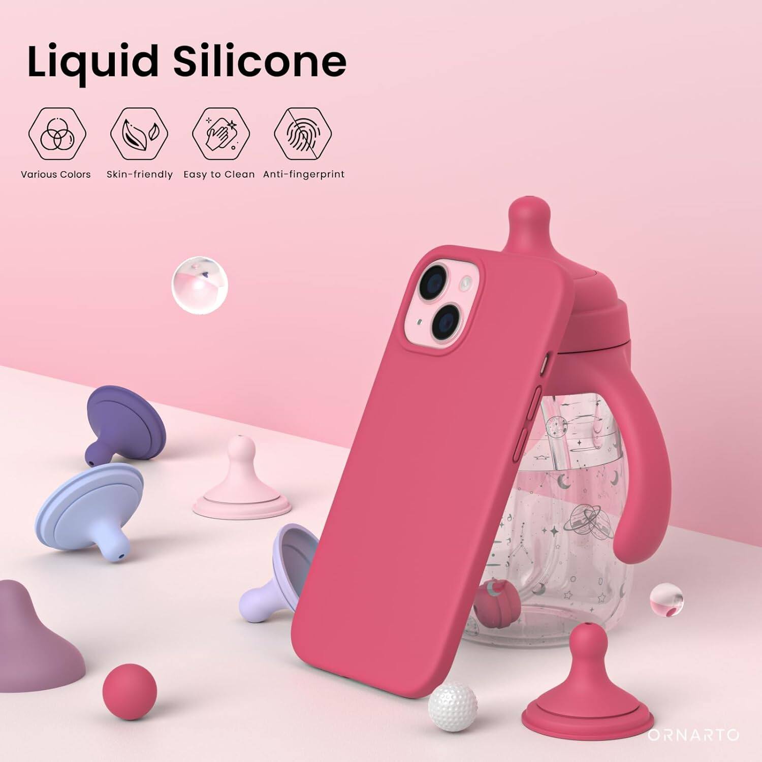 Liquid Silicone, Various Colors, Skin-friendly, Easy to Clean, Anti-fingerprint, ORNARTO