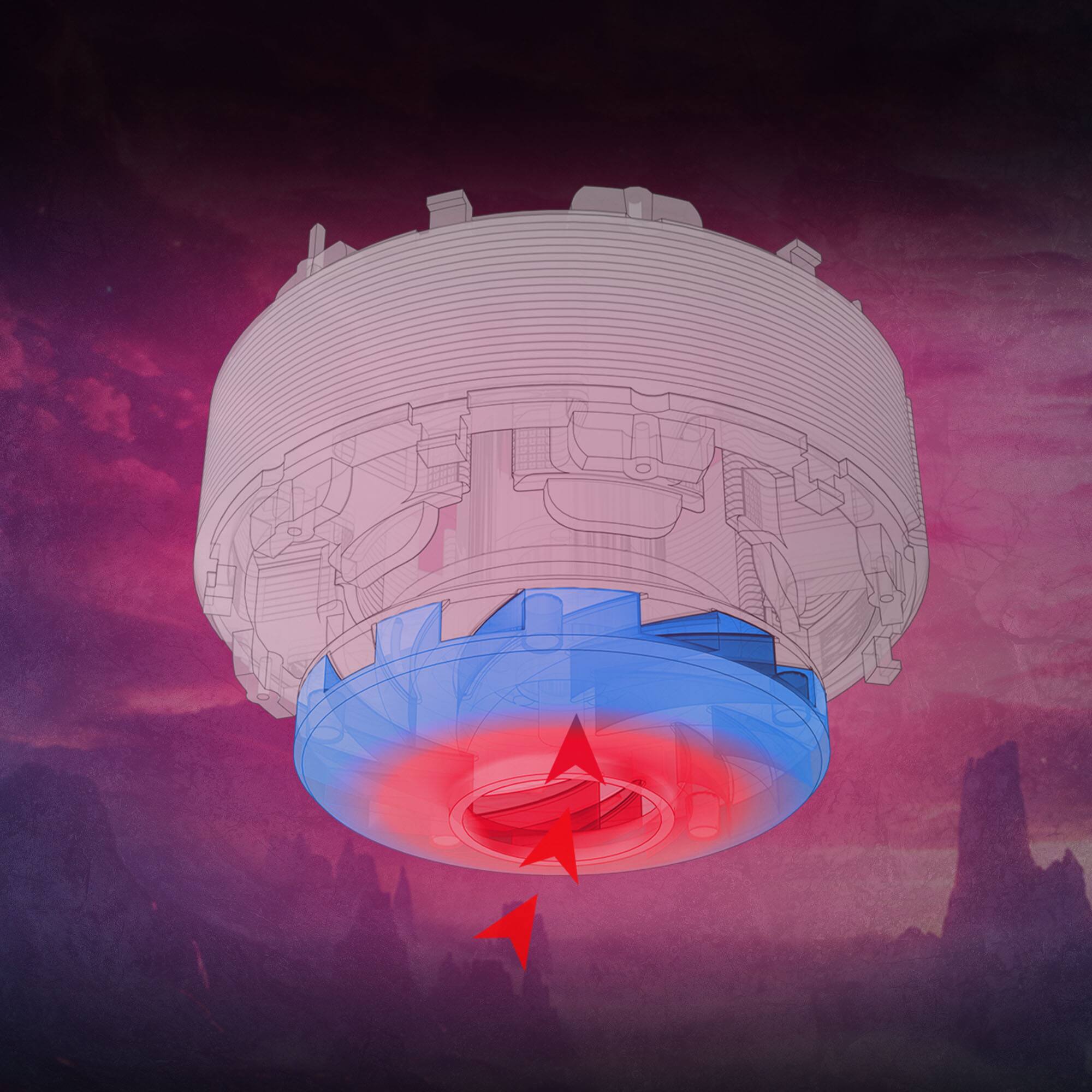 Alt View 3. MSI - CORELIQUID A17 MLG EDITION  CPU Liquid Cooler-360mm Radiator-Triple 120mm ARGB PWM Fans-Uni Bracket - Black & Red.