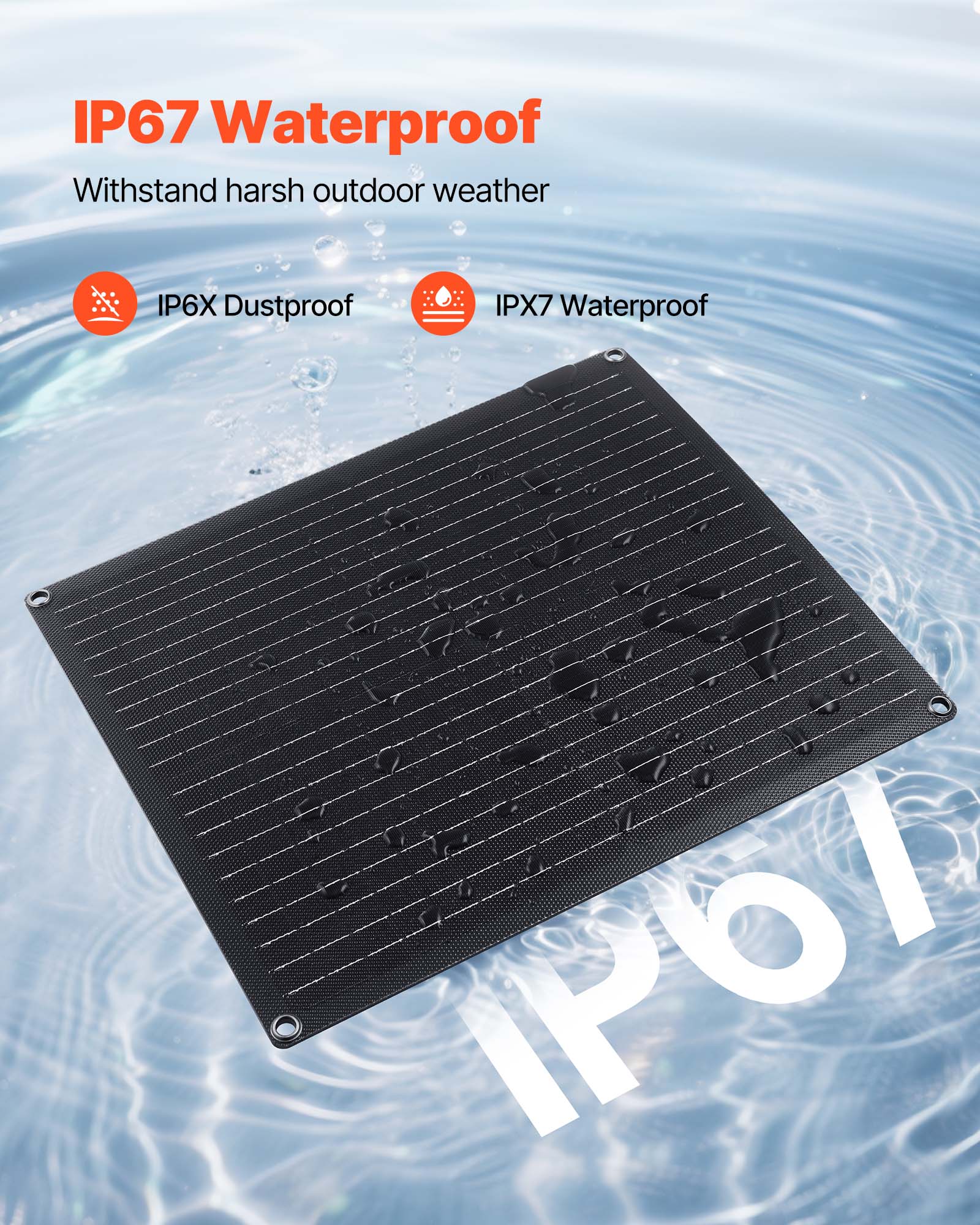 IP67 Waterproof  
Withstand harsh outdoor weather  
IP6X Dustproof  
IPX7 Waterproof