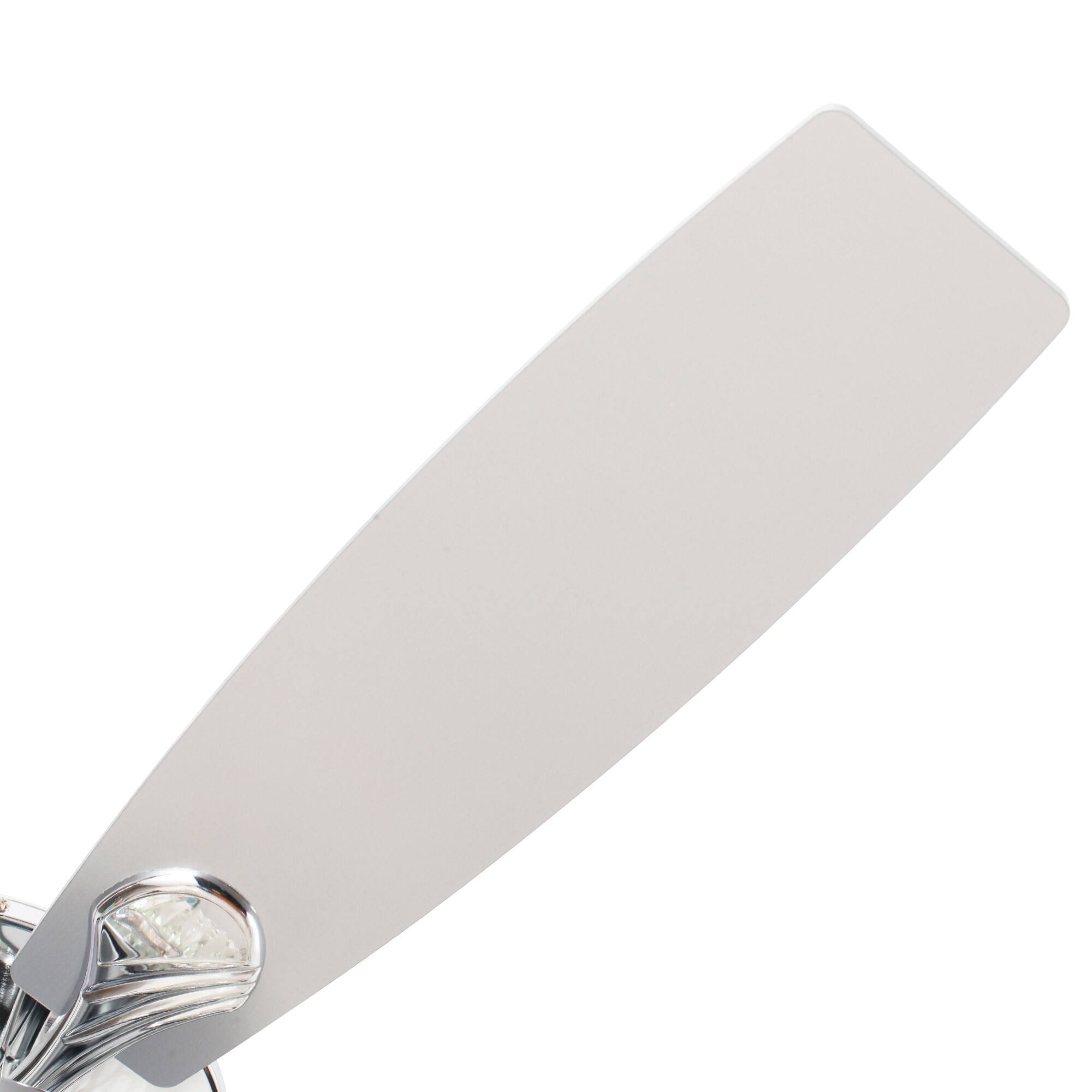 Alt View 7. Parrot Uncle - 52" Modern Chrome Crystal Indoor Ceiling Fan Chandelier with Remote - Black.