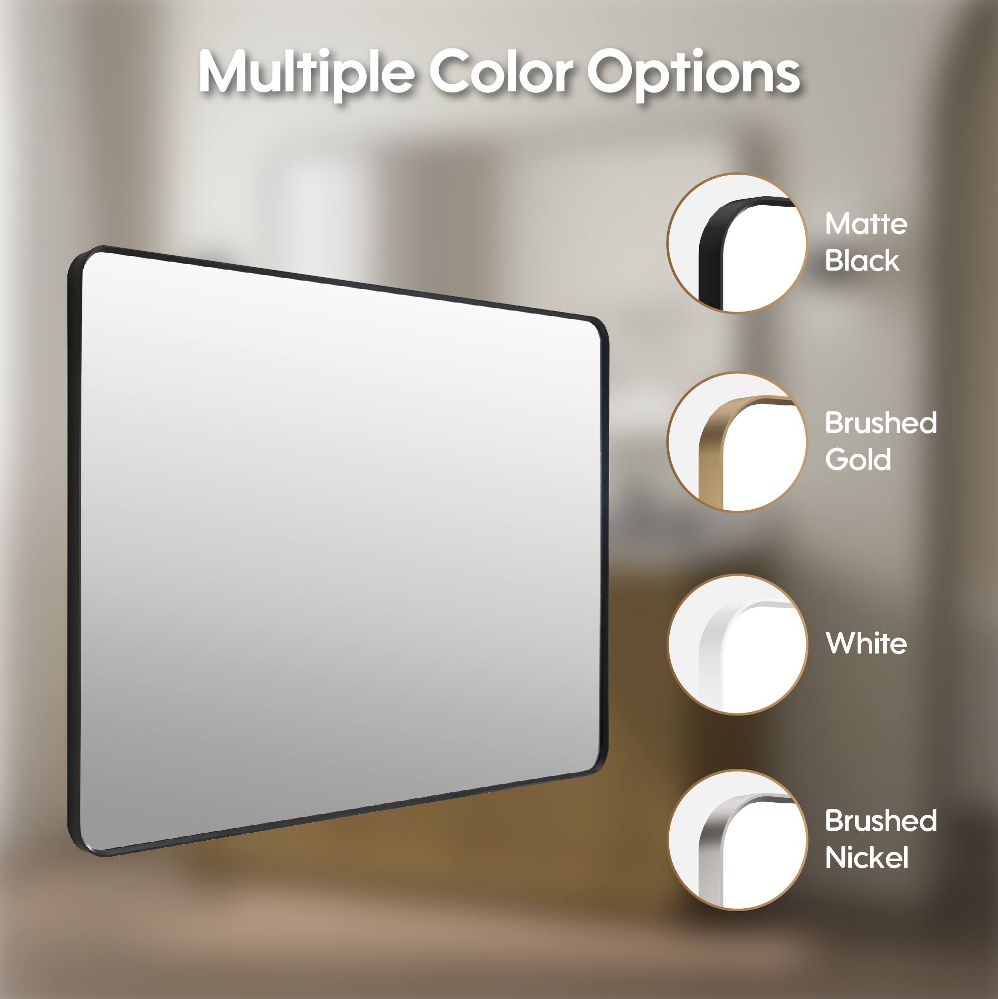 Multiple Color Options: Matte Black, Brushed Gold, White, Brushed Nickel