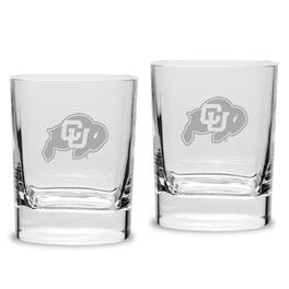 Jardine - Colorado Buffaloes 2-Piece 11.75oz. Square Double Old Fashioned Glass Set - Multicolor