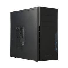 Front. Antec - VSK3000E-U3_US SGCC Steel Black Mini Tower Case, Micro ATX - Black.