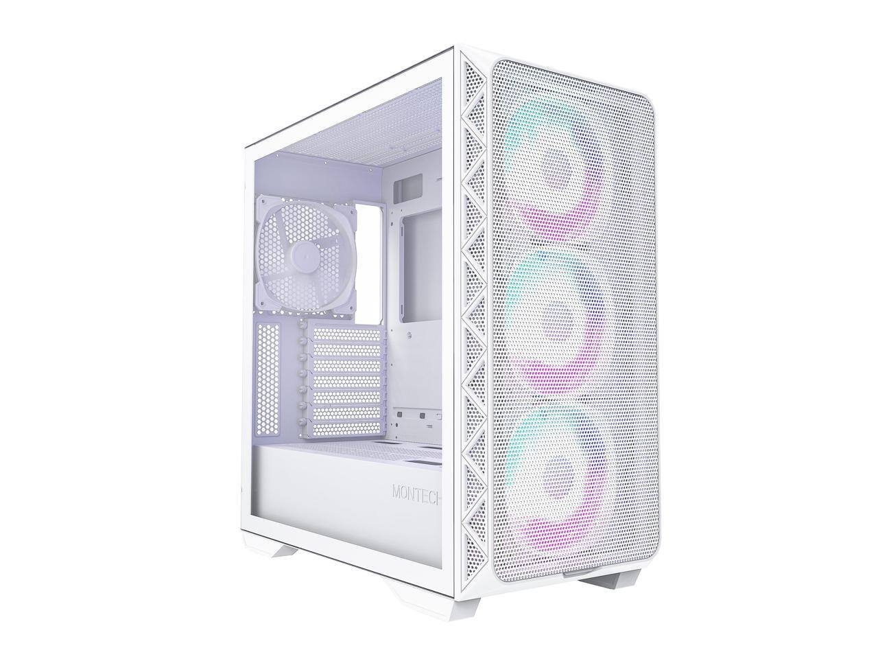 Alt View 7. Montech - Montech AIR 903 MAX, E-ATX Mid Tower, 4x 140mm Fans, Tempered Glass, Mesh Front, TYPE-C, 4090 Support, White - White.