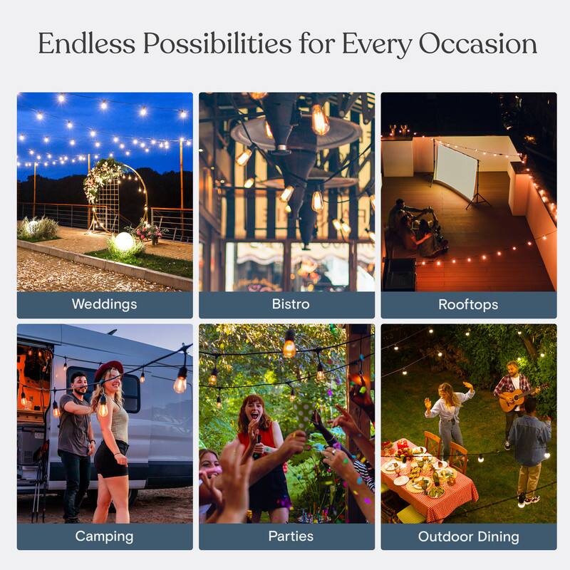 Endless Possibilities for Every Occasion

- Weddings
- Bistro
- Rooftops
- Camping
- Parties
- Outdoor Dining