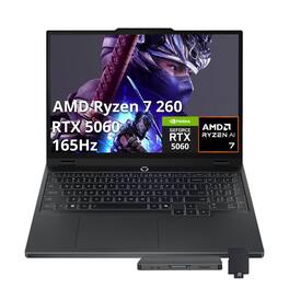 Lenovo - Legion 5 15.1" WQXGA Gaming Laptop,Ryzen 7 260,32GB DDR5,1TB SSD+1TB Dock Set,GeForce RTX 5060,Win 11 Pro - Black