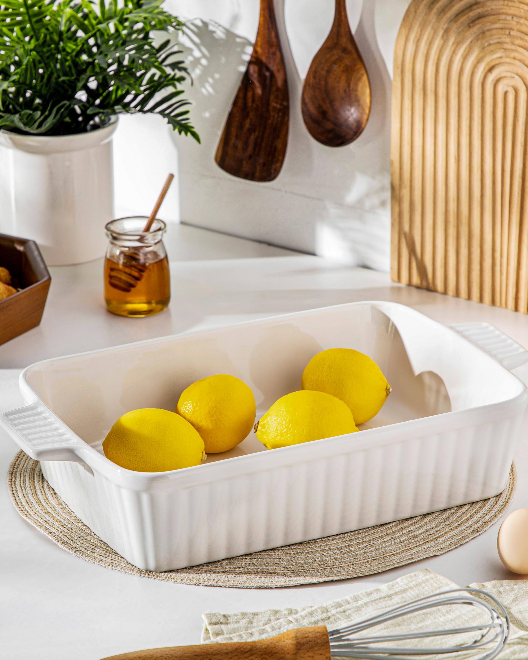 Alt View 5. Stylel Star - 4.4 Qt Baking Dish 9x13 Large Casserole For Oven Ceramic Pan Rectangular Lasagna Deep With Handles Durable Microwave.