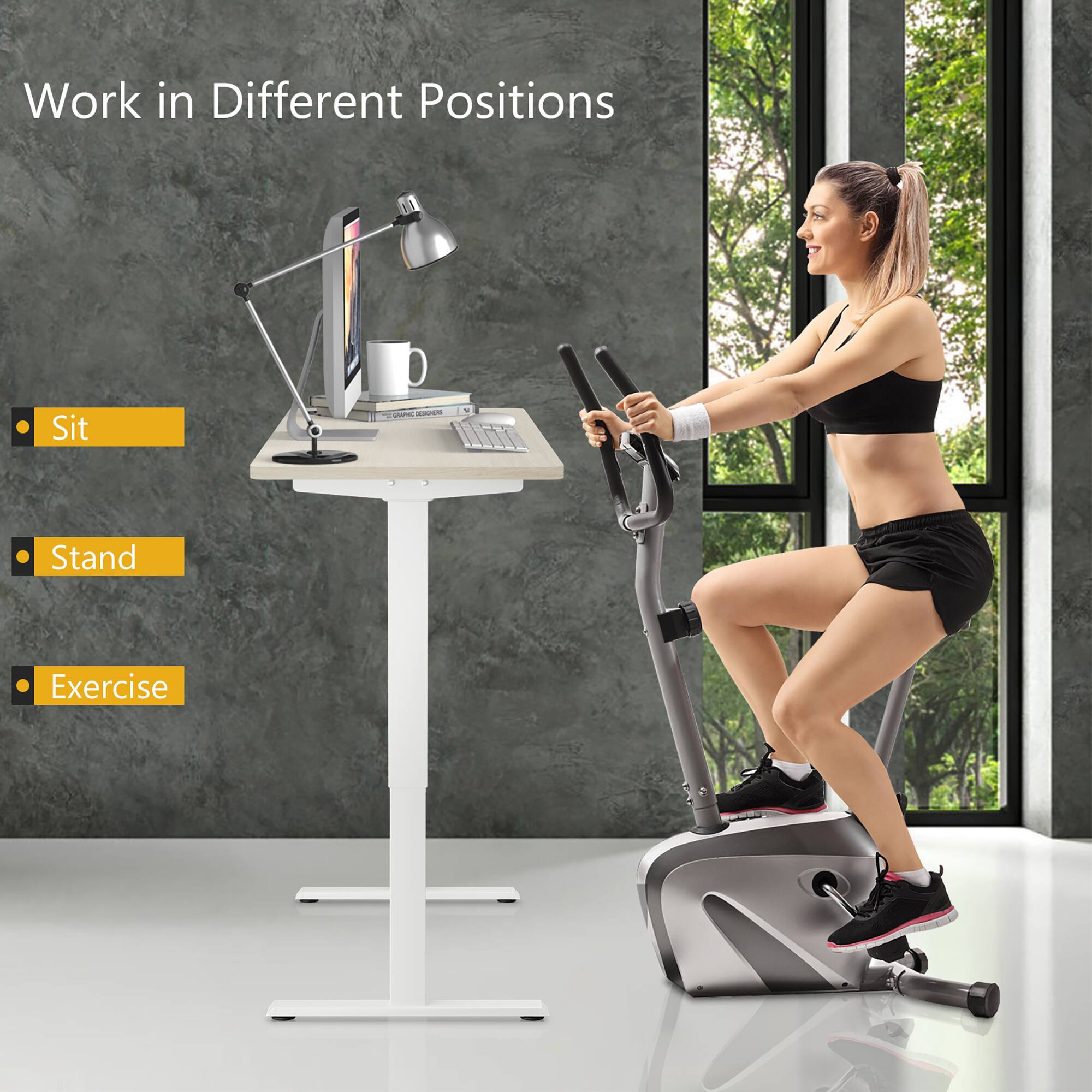 Work in Different Positions

- Sit
- Stand
- Exercise