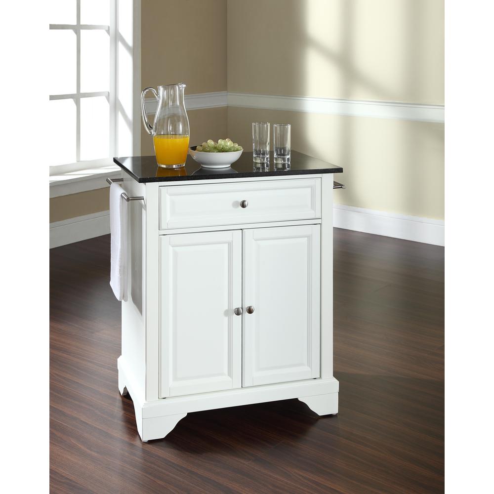 Angle. Crosley Furniture - Lafayette Granite Top Portable Kitchen Island/Cart - White.
