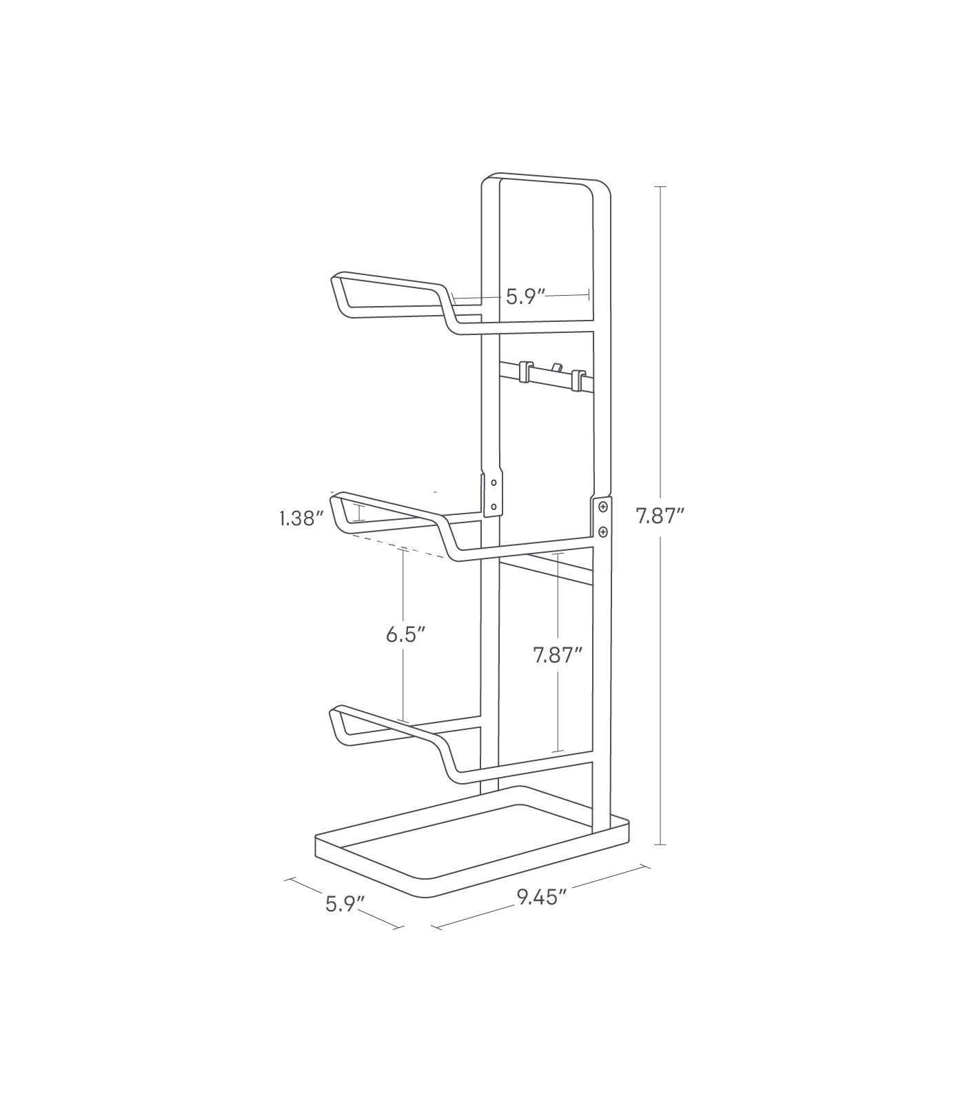 Left. Yamazaki Home - Fitness Equipment Storage Rack - Black.