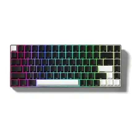 Front. PARKER SLATER - Double Shot Pbt Keycap Set Shine Through Keycaps 75 Percent Cherry Profile Custom Key Caps Gradient Dark Grey Side Prin - Black/White.