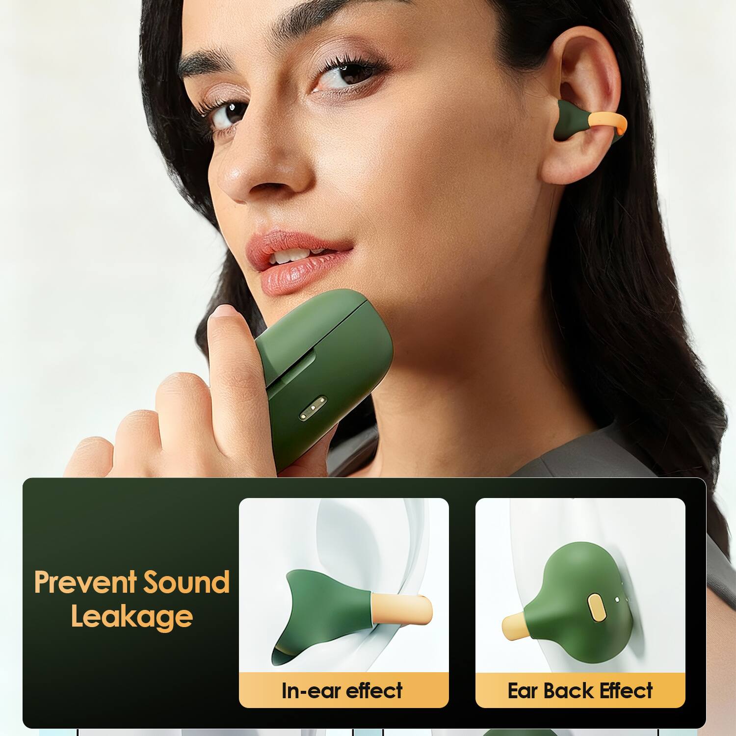 Prevent Sound Leakage  
In-ear effect  
Ear Back Effect