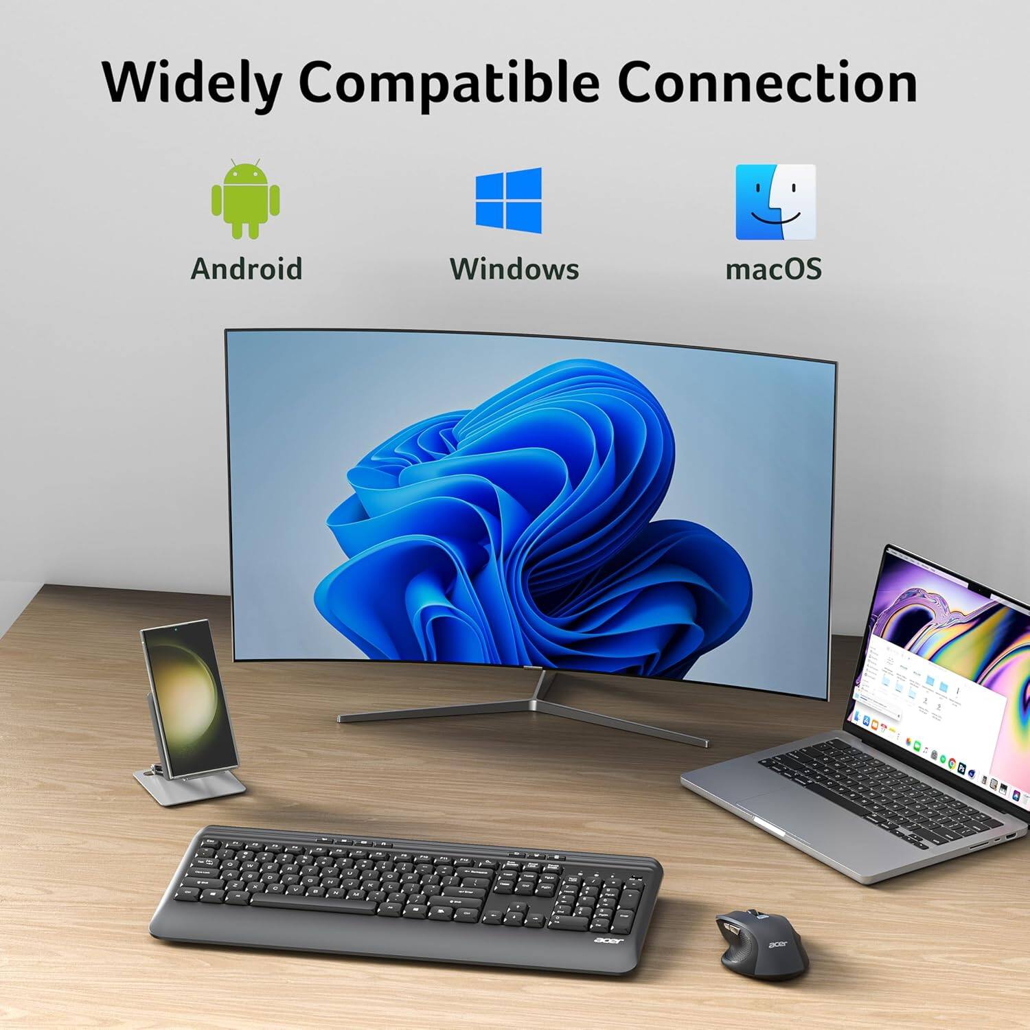 Widely Compatible Connection

- Android
- Windows
- macOS
