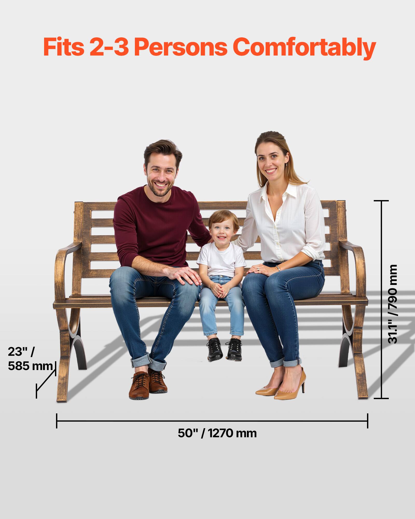 Fits 2-3 Persons Comfortably

23" / 585 mm

50" / 1270 mm

31.1" / 790 mm