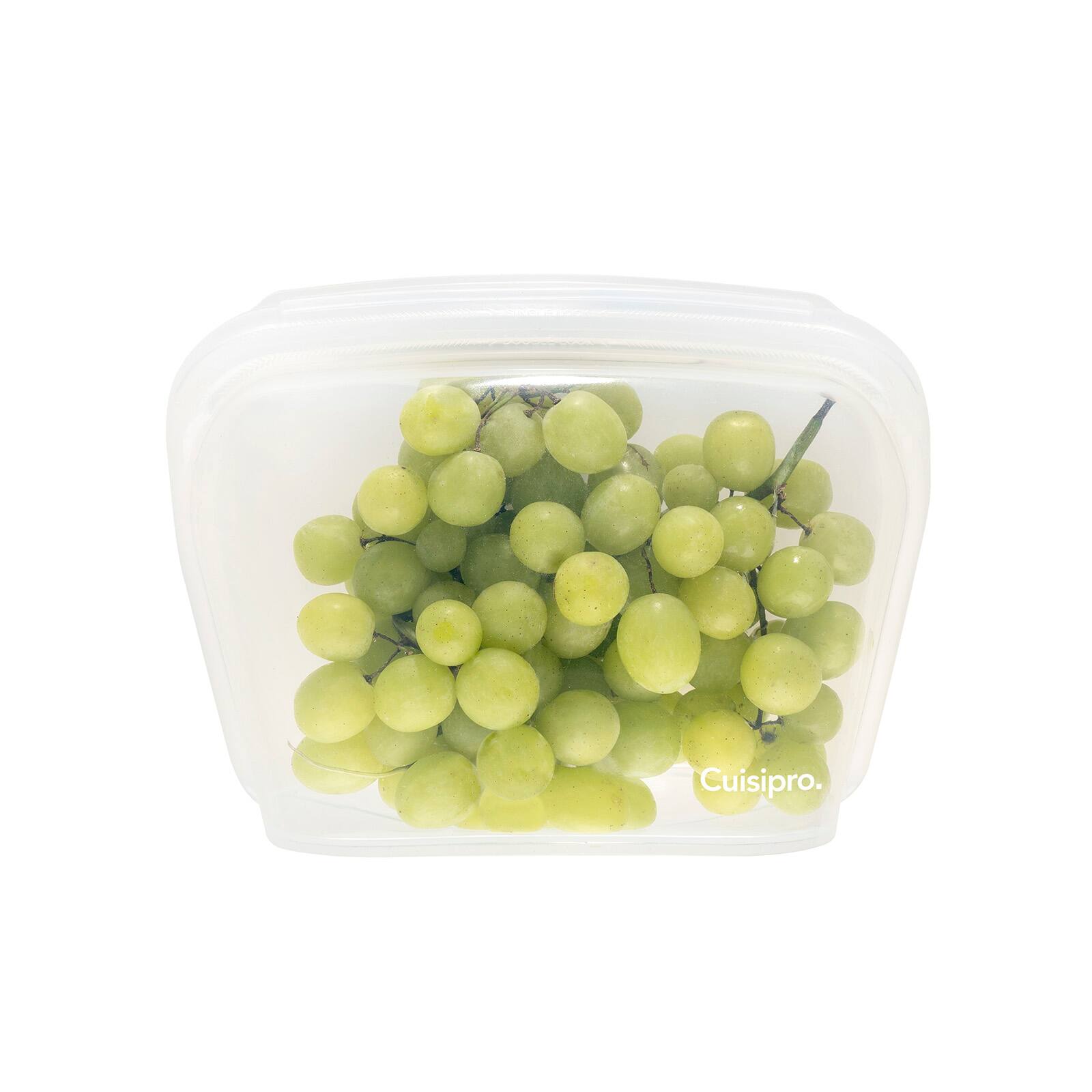 Alt View 4. Cuisipro - Pack-It Silicone Reusable Stand Up Storage Bag, 1300ml/44 oz, Clear - Clear.
