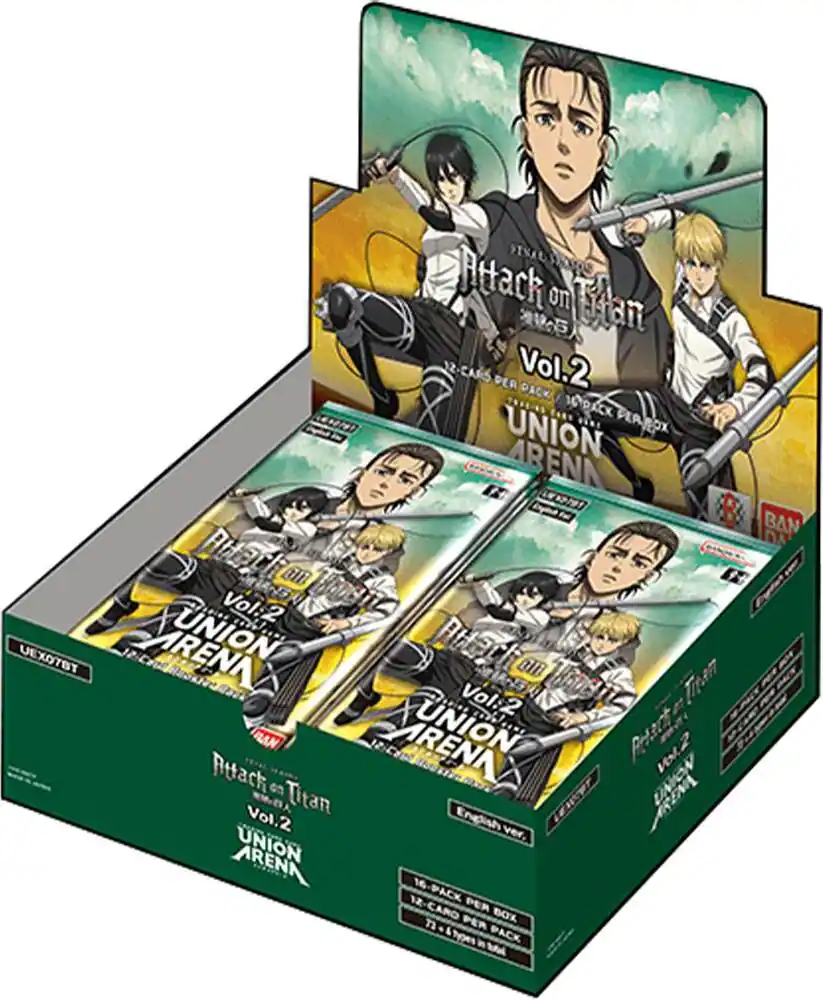 Bandai Union Arena Trading Card Game: Attack on Titan Vol. 2 Booster ...