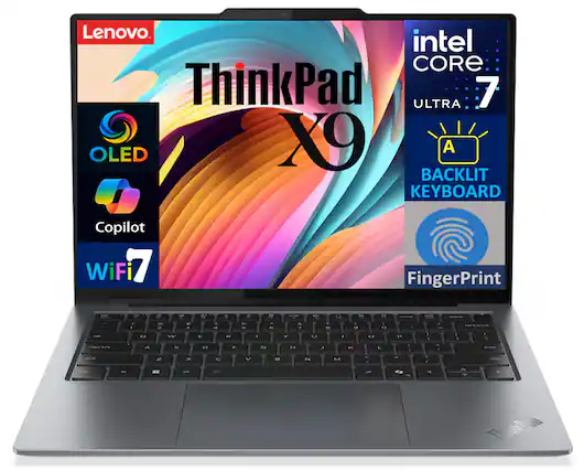 Lenovo ThinkPad X9
intel CORE 7
ULTRA
OLED
Copilot
WiFi 7
BACKLIT KEYBOARD
FingerPrint