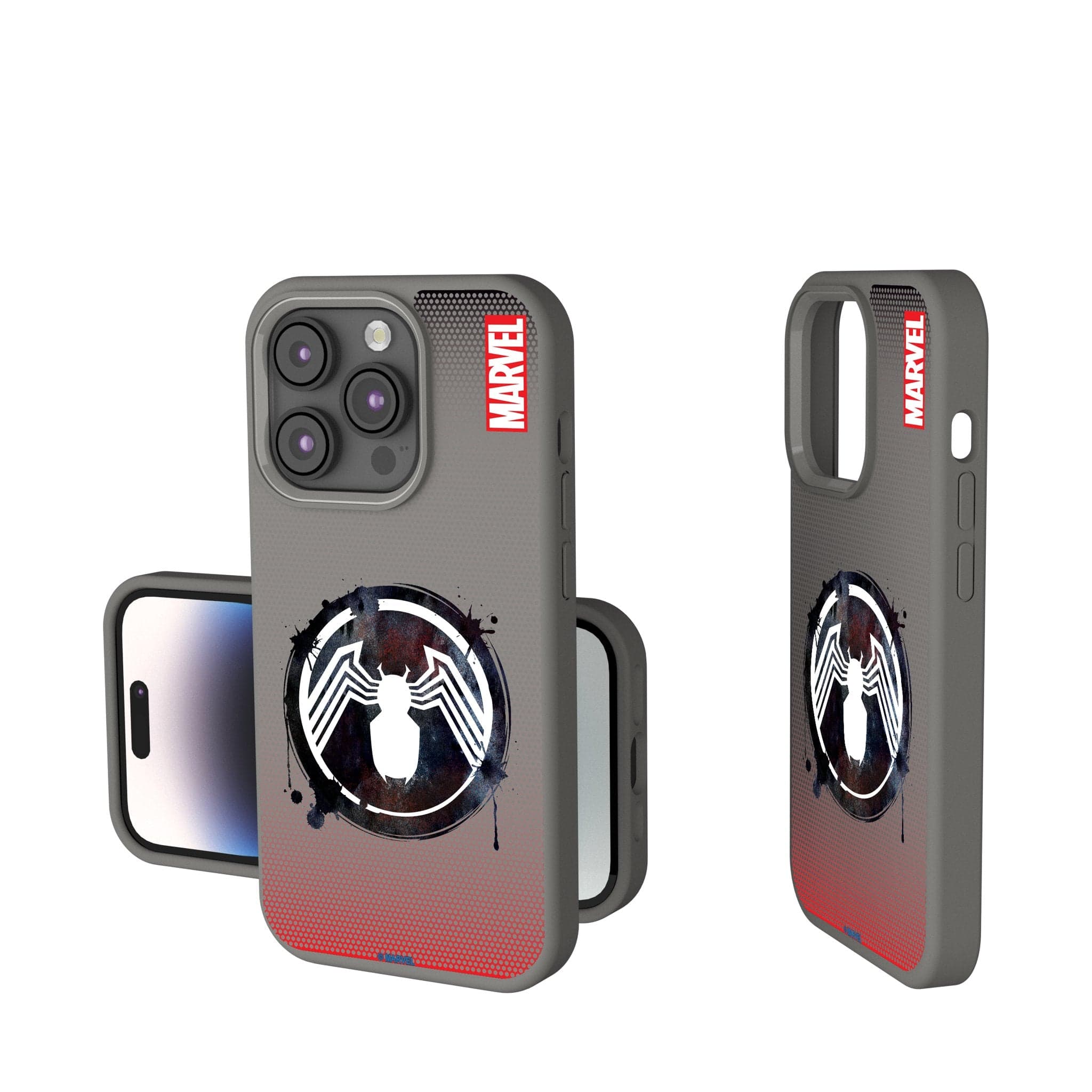 Keyscaper - Marvel Grid Soft Touch Phone Case - Apple iPhone 15 - Venom
