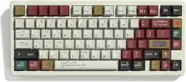 Womier - Cherry Profile Keycaps Set, Dye Sub Custom PBT Key caps for 60 65 75 TKL 100 Percent Mechanical Keyboard - Red-Beige