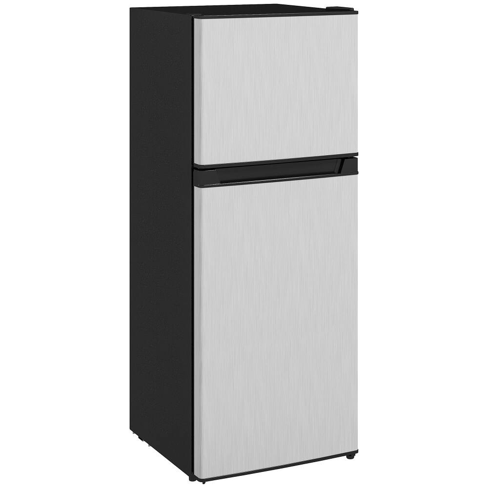 Alt View 8. Loheer - Loheer 4 Cu Ft Compact Refrigerator with Freezer, Reversible Door Small Fridge for Dorm Room & Bedroom, Silver - Silver.