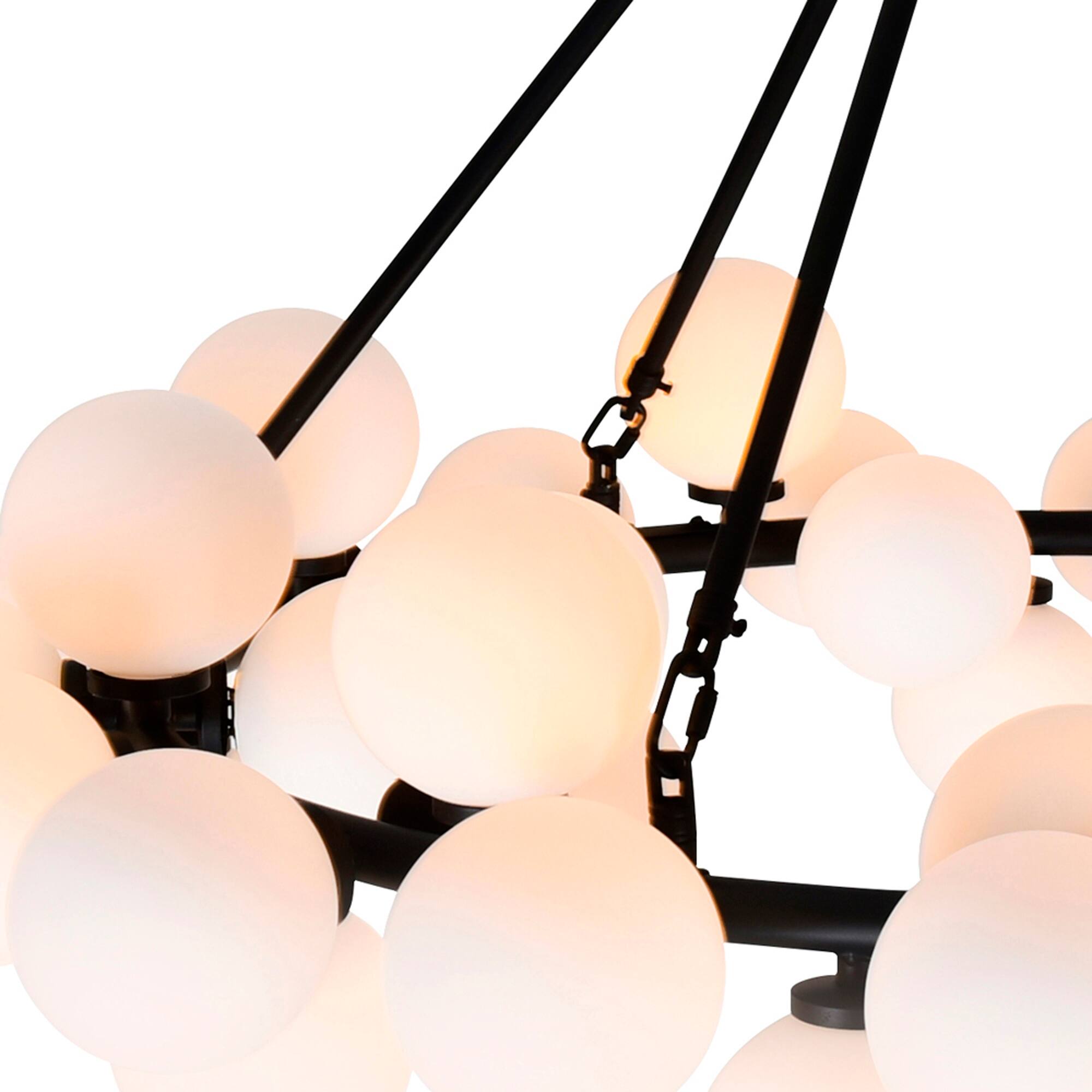 Back. CWI Lighting - Arya 70 Light Chandelier With Black Finish - Black.