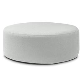 Jaxx - Candler Round Couch Oversized Giant Coffee Table Ottoman 44” - Boucle Silver