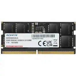 ADATA - AD5S560032G-S 32GB DDR5 SDRAM Memory Module - For Computer, Notebook - 32 GB (1 x 32GB) - DDR5-5600/PC5-44800 DDR5 - Black