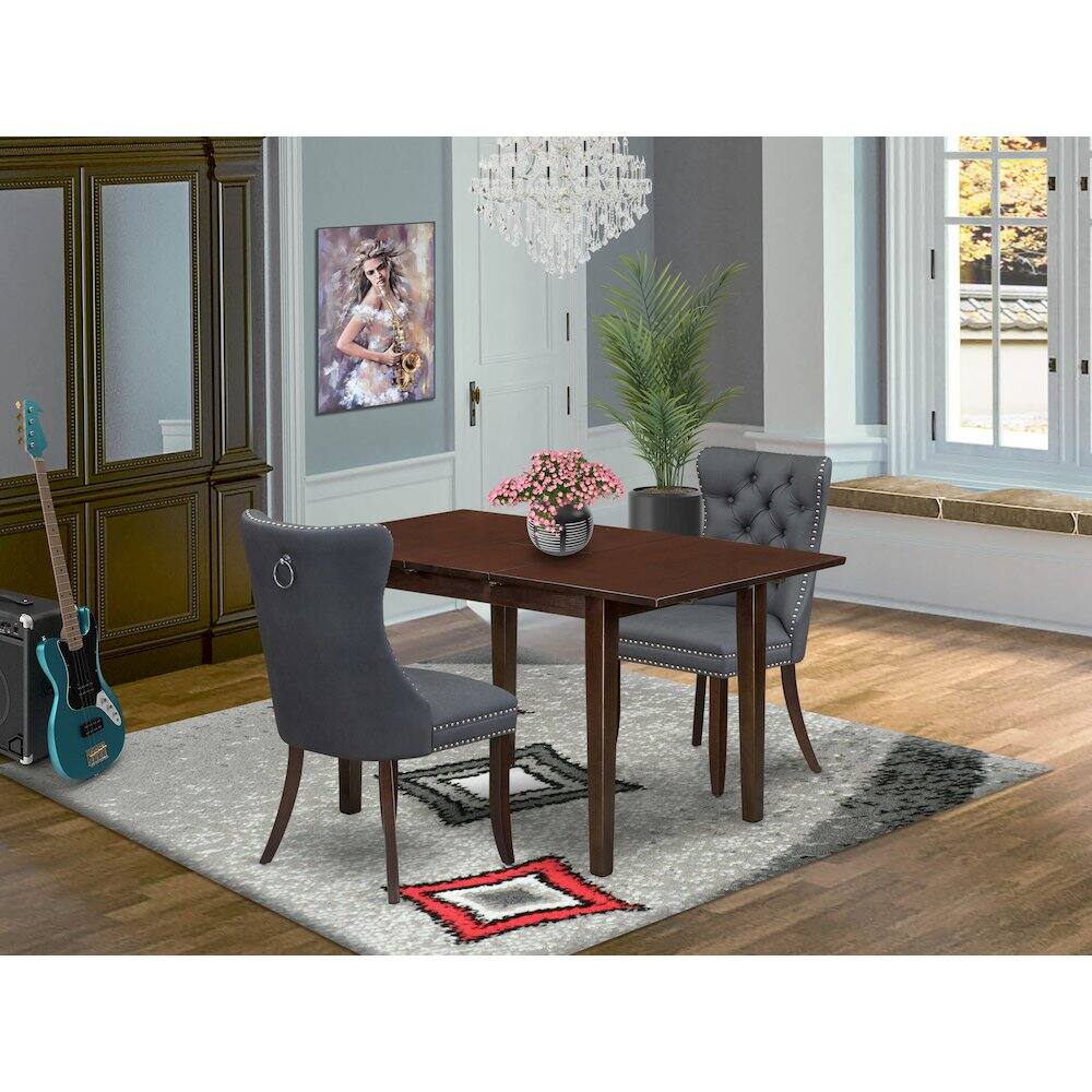 Alt View 9. East West Furniture - 3 Piece Dinette Set - Mahogany.