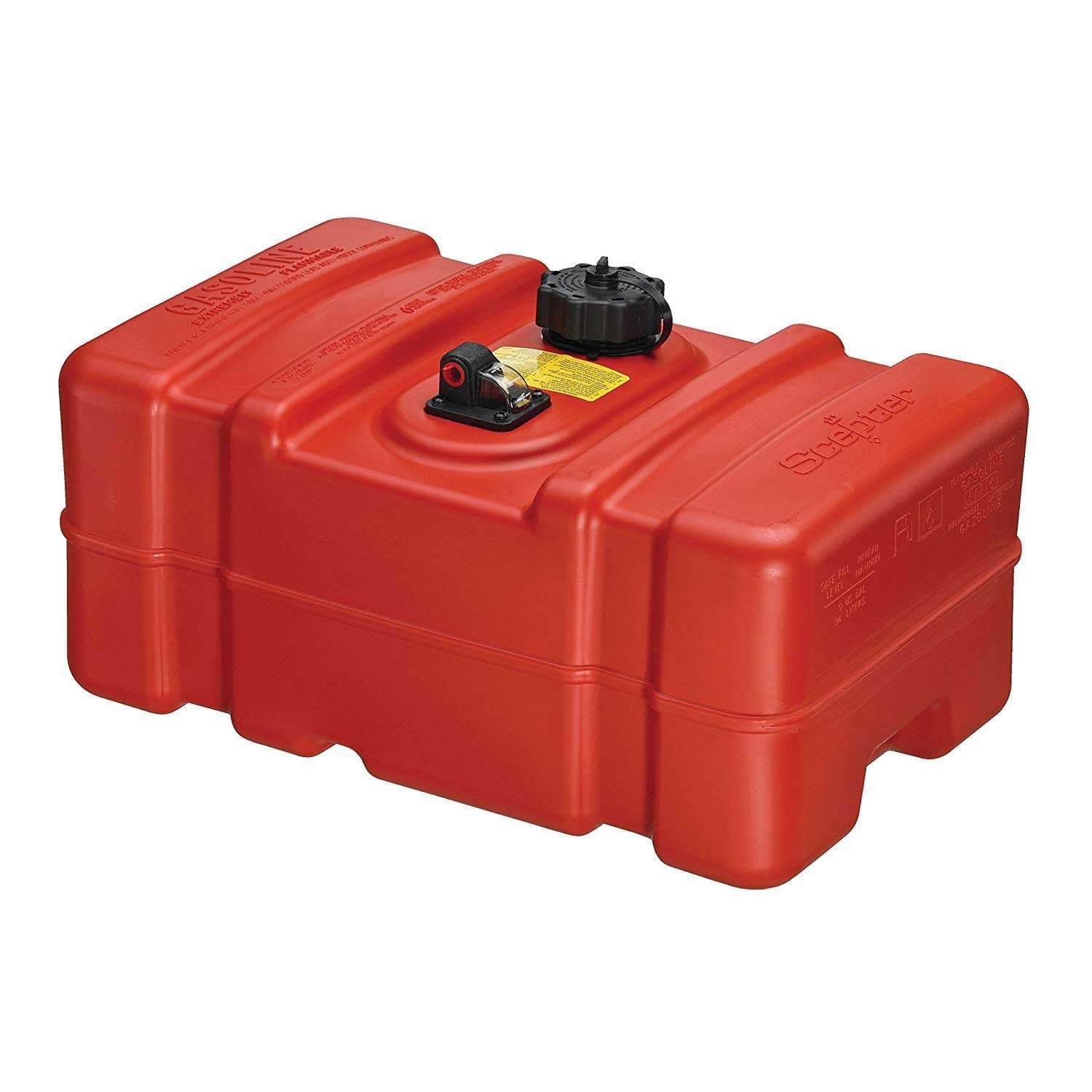 Scepter - 9 Gallon Rectangular Portable Marine & Boat Fuel Container w/ Hard Cap