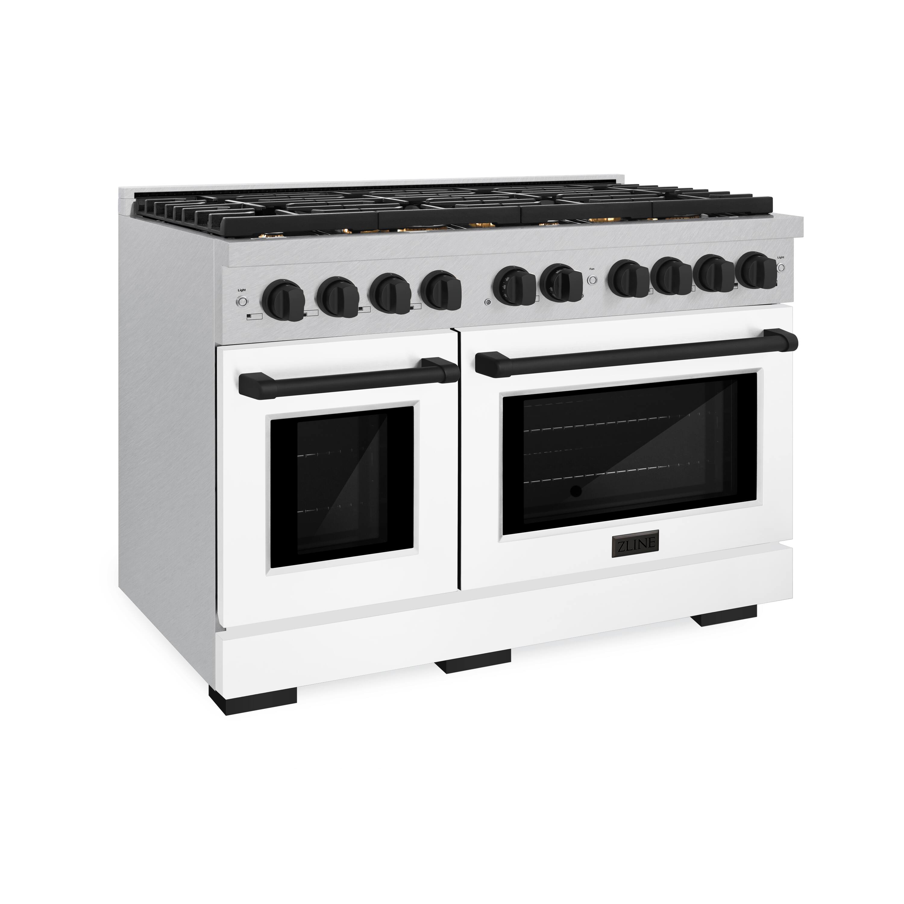 Left. ZLINE - ZLINE Autograph 48 in. Paramount Gas Range with Black Accents (SGRSZ-WM-48-MB) - White.