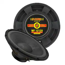 5 CORE - 12" Subwoofer 120W PA DJ Audio Sub Woofer Speaker 8 Ohm Bass Replacement Subwoofers Driver - Black