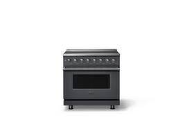 Viking - 36 in. Wide 6 Elements Pro 5 Series 5.6 Cu. Ft. Freestanding Induction Convection Range - Cast Black