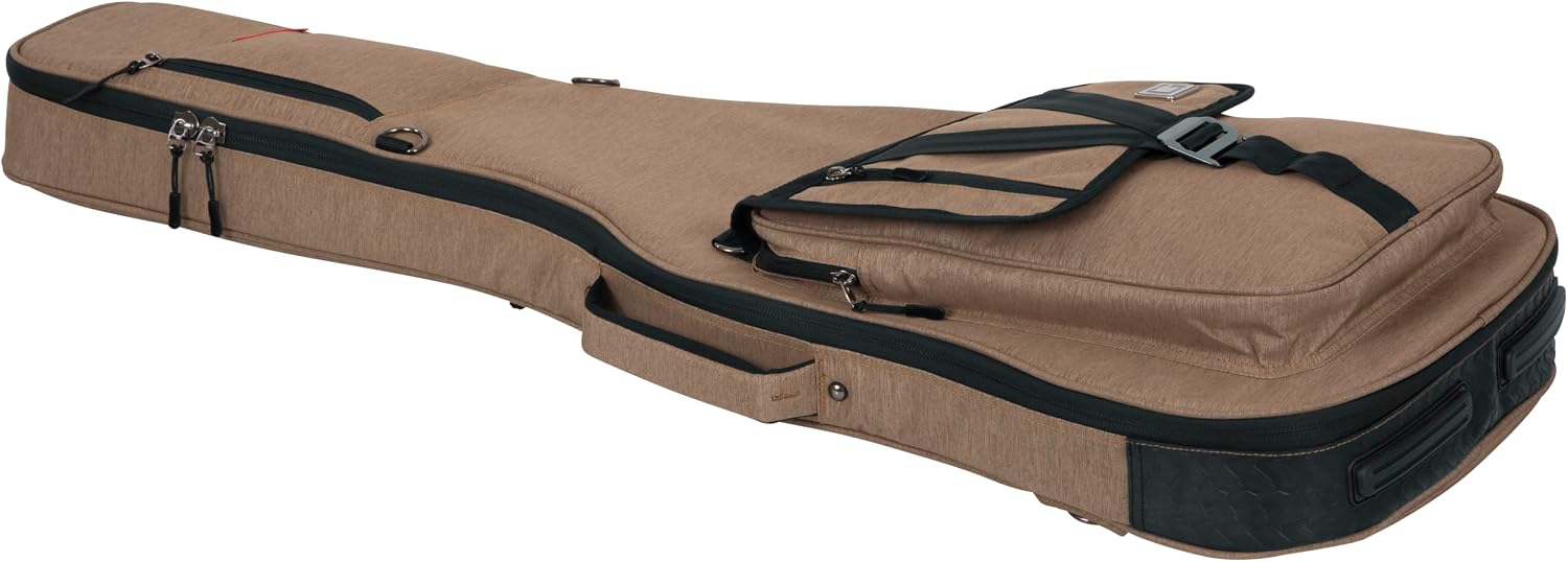 Angle. Gator - Transit Series Electric Guitar Gig Bag with Rigid Internal Frame and Weather-Resistant Exterior - Tan.