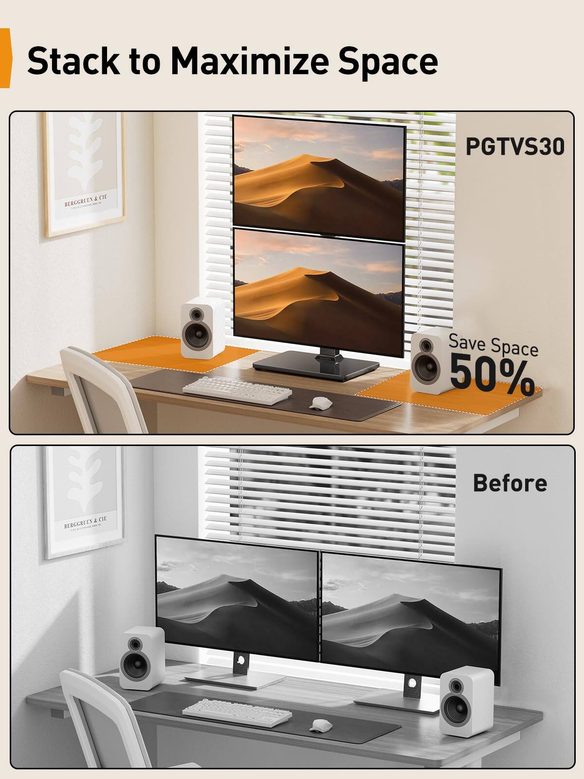 Stack to Maximize Space

PGTVS30

Save Space 50%

Before