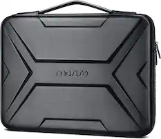 Front. mosiso - Laptop Sleeve 13-13.3 inch Waterproof Shockproof EVA Hard Shell Laptop Case for MacBook Air 13/ Pro 13 14 HP Dell - Black.
