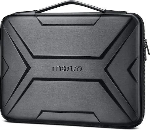 Front. mosiso - Laptop Sleeve 13-13.3 inch Waterproof Shockproof EVA Hard Shell Laptop Case for MacBook Air 13/ Pro 13 14 HP Dell - Black.