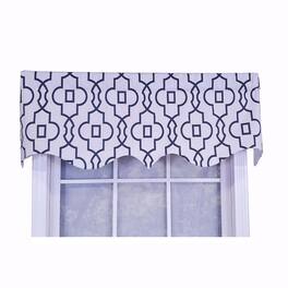 RLF Home - Modern Design Classic Crusade Regal Style Window Valance 50" x 17" - Light Navy