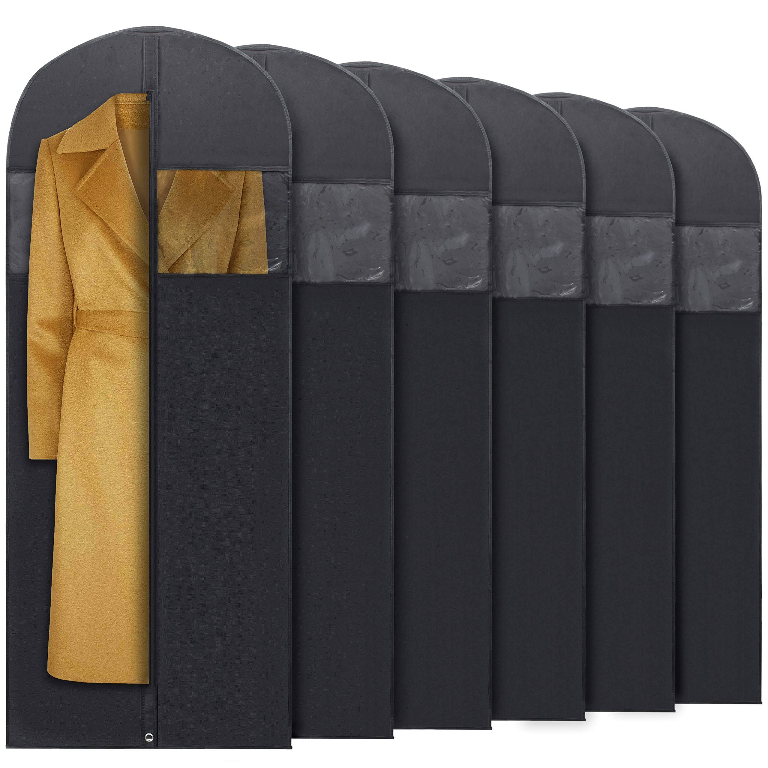 NICHOLAS KLEIN - 60" Garment Bags For Hanging Clothes Men Suit Bag Travel And Clothing Closet Storage Of - Black - 6 pack: 60"