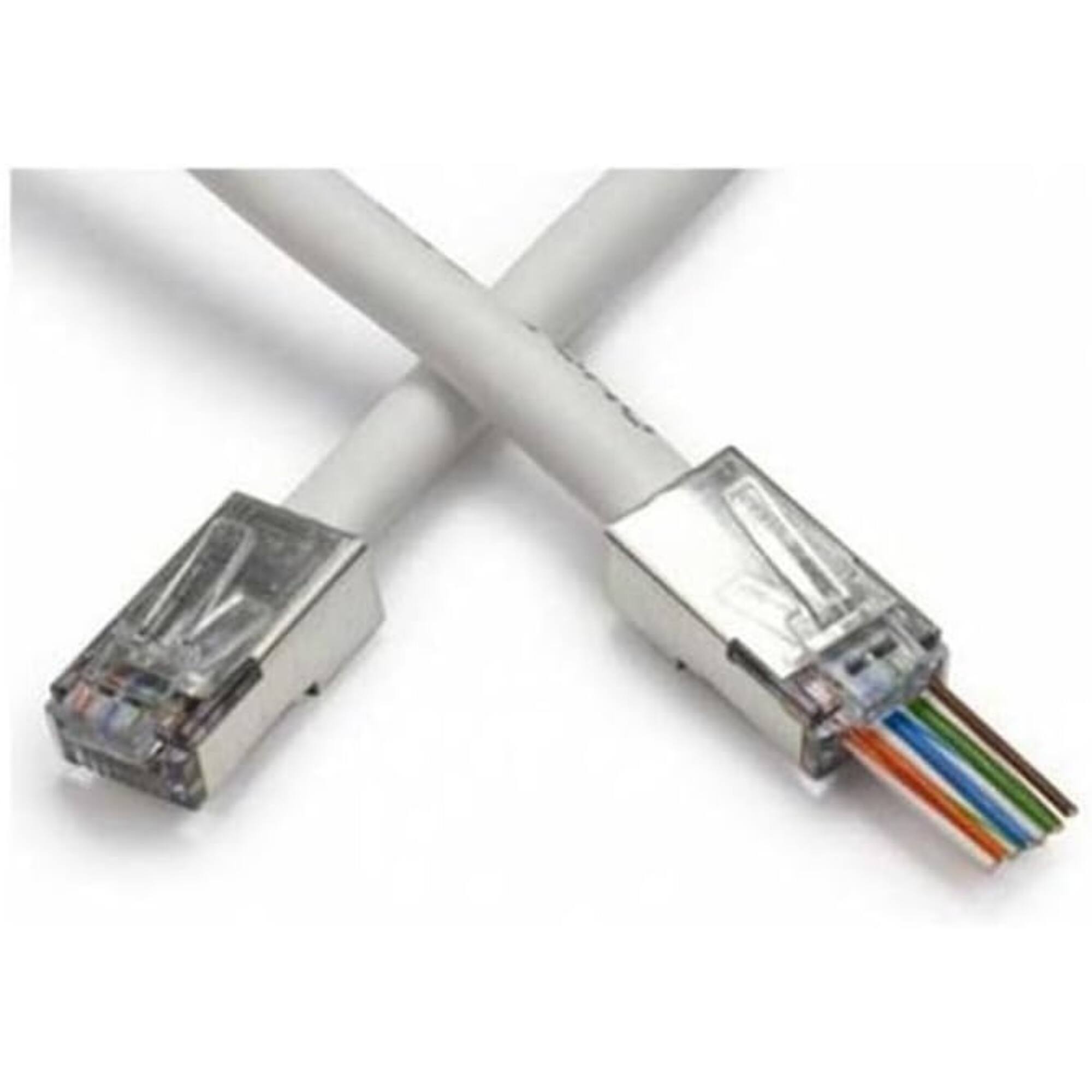 Alt View 1. Platinum Tools - Platinum Tools Shielded EZ-RJ45 Connectors for CAT5e & CAT6, Jar of 50 - Clear.
